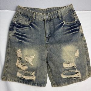 Baggy Jean Shorts for Women Jorts Y2k Low Rise